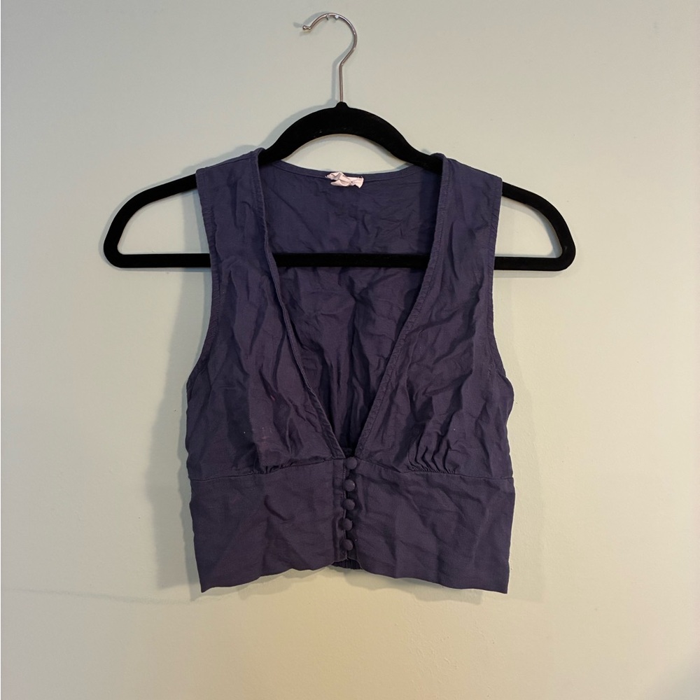 Aerie Deep Blue Sleeveless Blouse